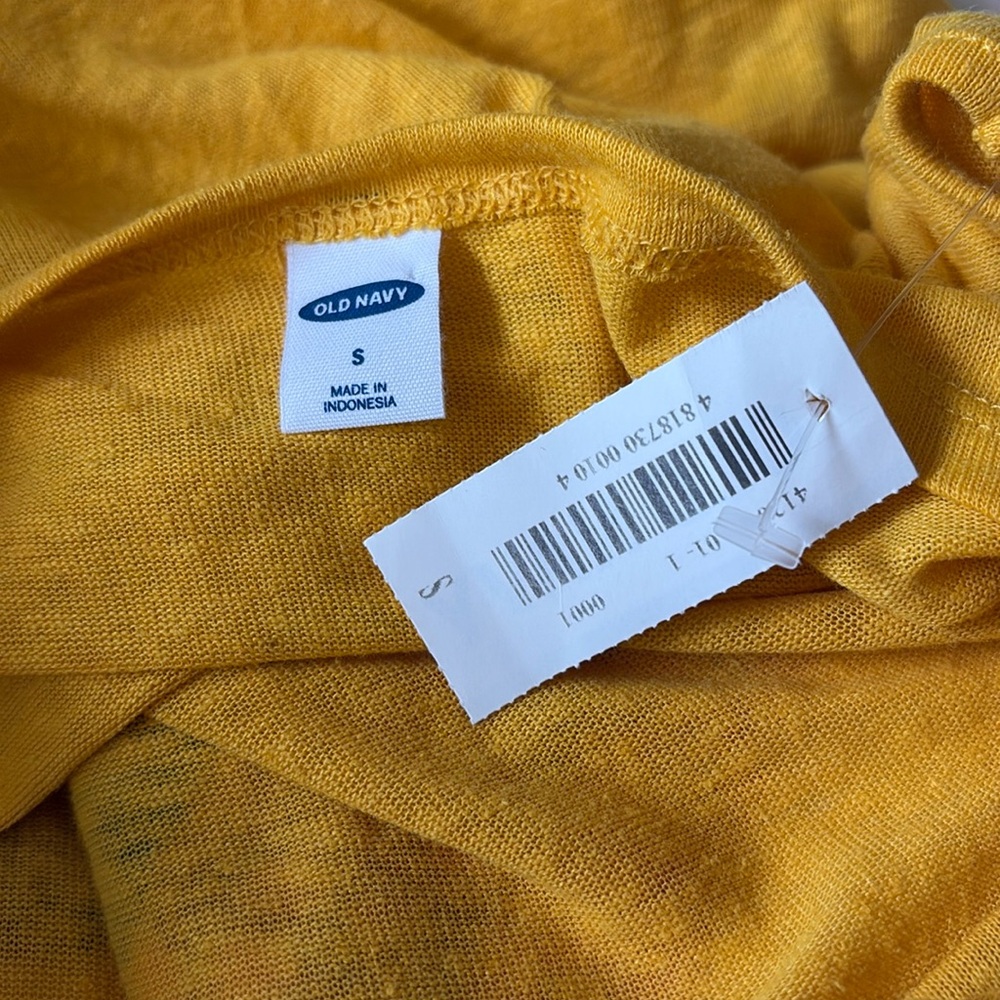 NWT Old Navy Linen-Blend Relaxed Tie-Back Sleeveless Tank Top Women Small Yellow - Picture 6 of 7